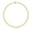 14K Gold bracelet – oval links with a grid pattern, 190 mm