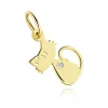 14K gold pendant cat with zircon