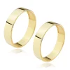 14K yellow gold bands - angular cross-section, smooth and shiny shoulder, 5 mm new