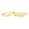 14K yellow gold bands - clear brilliant, shoulder curved inwards