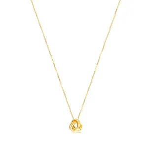 375 Golden necklace – shiny triple plait with a cut-out in the middle