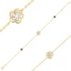 585 Combined gold bracelet – a two-tone flower, Swarovski crystals in amethyst colour