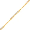 585 gold bracelet with oval links and three glossy zircon lines