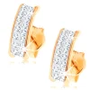 585 gold earrings - sparkly arch from Swarovski crystals, shiny edges