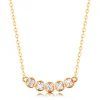 585 gold necklace - fine chain, arc composed of five glossy circles