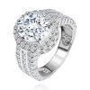 925 silver ring - engagement, wider zircon shoulders, large oval zircon