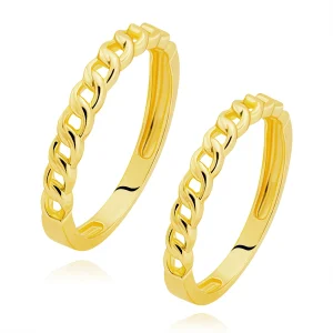 Bands in 585 yellow gold - chain of intertwined shoulders