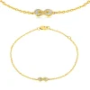 Bracelet of 585 gold - symbol of eternity with tiny round zircons