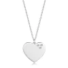 Brilliant necklace in 925 silver - flat heart, three clear diamonds