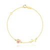 Children´s 14K Gold wrist bracelet – heart with animal paw print