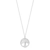 Necklace made of 925 silver, adjustable - diamonds, tree of life in a circle