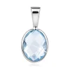 Pendant in 14K white gold – a blue topaz oval