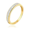 Ring made of 14K yellow gold - line of clear angular zircons